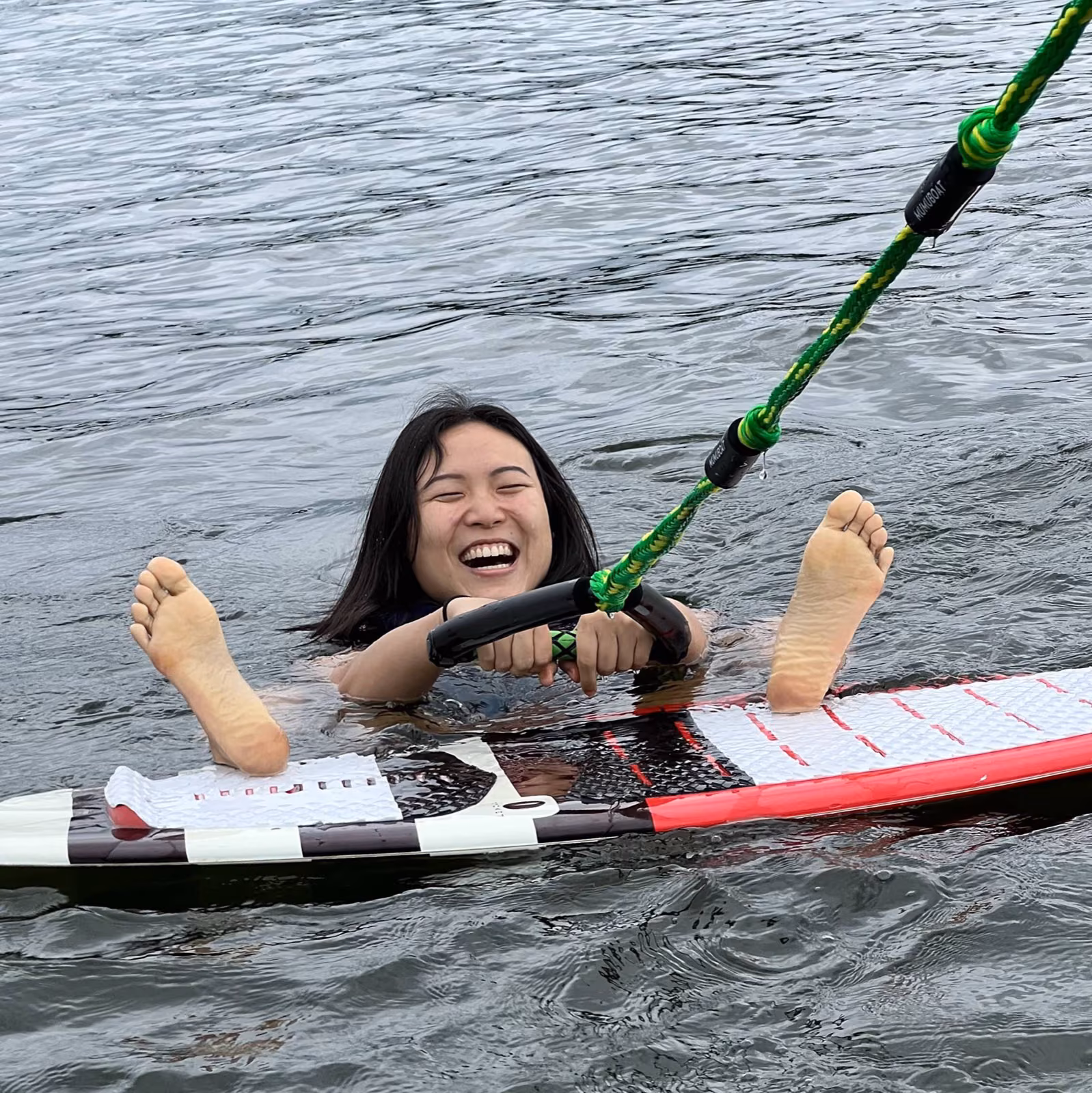 Wakesurfing the wake